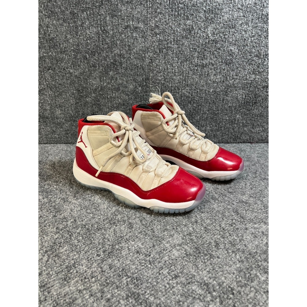 Air Jordan 11 Retro GS 378038-116 Sneaker Kids Cherry White Leather Casual Shoes